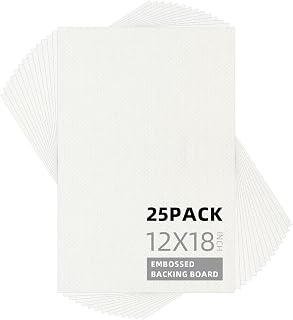 Somime 25 Pack Embossed Backing Boards Only, 12x16 Uncut White Mat Board, Acid Free Backer Boards Ideal for Photos, Pictures, Prints, Frames, and Artwork
