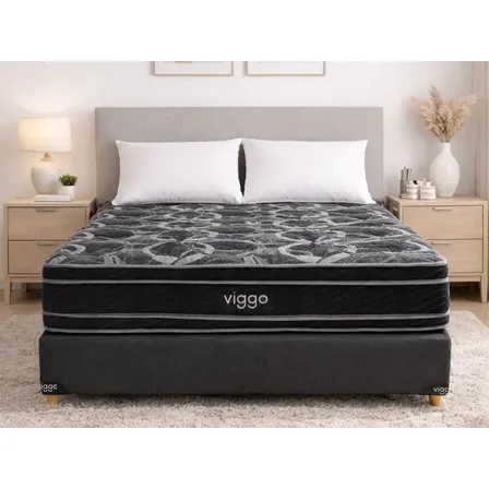 Sommier Viggo 2 Plazas Esmeralda 130x190 Cm 130 Kg Alta Densidad Negro