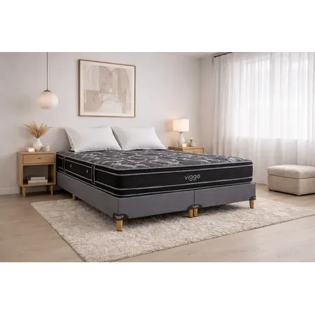 Sommier Viggo Esmeralda 200x200 Cm 130 Kg Alta Densidad Negro