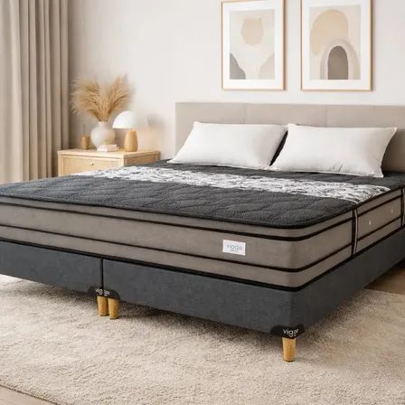 Sommier Viggo Magnum 160x200 Cm 300 Kg Alta Densidad Negro