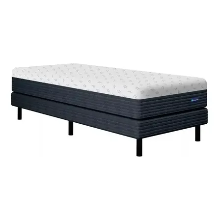 Sommier Y Colch&oacute;n Freestyle 1 Plaza 80cm X 190cm Gris Oscuro La Espumer&iacute;a