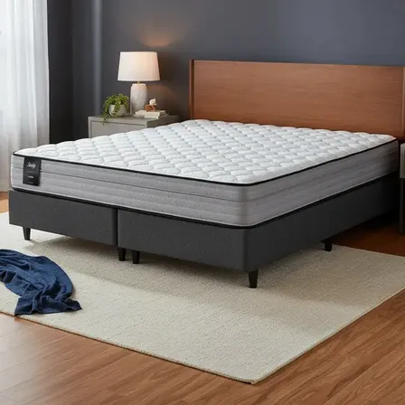 Sommier Y Colch&oacute;n Queen 160x200 Sealy Linen
