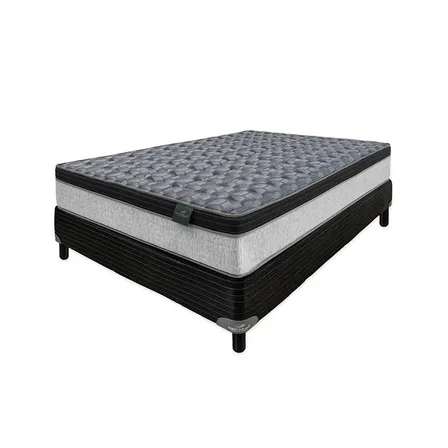 Sommier Y Colch&oacute;n Sue&ntilde;o Dorado Monza 2 Plazas Resortes 140x190 Cm