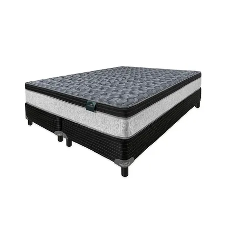 Sommier Y Colch&oacute;n Sue&ntilde;o Dorado Monza S&uacute;per King Resortes 200x200 Cm