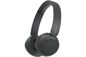 Sony WH-CH520 Wireless On-Ear Bluetooth Headphones with Microphone, Black | Comfortable Lightweight Design, Up to 50 Hrs Battery with Quick Charging, Multipoint Connection, Clear Calls, Swivel design