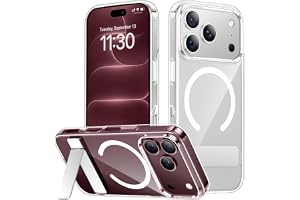 SPIDERCASE for iPhone 18 Pro Max Case/iPhone 17 Pro Max Case,Magnetic,Clear | [3 Stand Ways] Invisible Kickstand|Crystal Clear|Shockproof Slim Phone Case