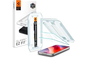 Spigen Screen Protector for iPhone 18 Pro Max, 17 Pro Max, 16 Pro Max | GlasTR EZ Fit, AluminaCore Aluminum-enhanced 10H+ tempered glass, Auto-align tray, 100% clarity, Case-friendly, 2 Pack