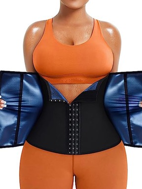 Sports Outdoor pc Women's Waist Training Abdominal Belt With Blue Sweat Coating For Sauna Effect Shapewear Waist Trainer Corset Gym Accessories For Belly Slimming Girdles, Lumbar Girdles For Belly Slimming Corset Spring $9.75 Flash Sale