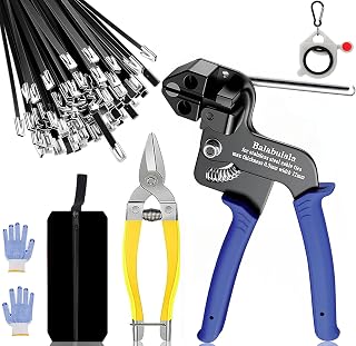 Stainless Steel Cable Tie Gun Kit, 150PCS (8&rdquo; 11.8&rdquo; 15.8&rdquo;) Black Metal Zip Ties, Self-Locking, UV & Corrosion Resistant Stainless Steel Zip Ties, for Fence, Exhaust Pipe, Chicken Coop, Farm Use