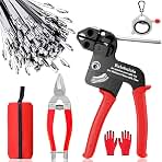 Stainless Steel Cable Tie Gun Kit,100pcs 11.8inch Metal Zip Ties