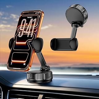Strong Suction Phone Holders for Your Car, Vacuum Car Phone Holder Mount | [Ultra Suction & Nano Adhesive Base] Dashboard/Windshield Car Phone Holder, Car Cell Phone Mount for All Phones & Most Cases