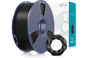 SUNLU PLA Plus Filament 1.75mm Black 1KG, Neatly Wound 3D Printer Filament 1.75mm, PLA+ 1000g, Dimensional Accuracy +/- 0.02 mm, Fit Most FDM 3D Printers, 1kg Spool (2.2lbs), Black
