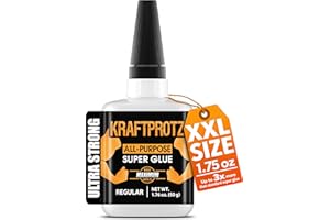 Super Glue XXL Value Size (1.76oz) All Purpose Liquid Adhesive for Plastic &ndash; Bonds Wood, Metal, Rubber, Ceramic & Leather &ndash; Industrial Strength Bonding