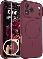 SUPFINE Silicone & Magnetic for iPhone 18 Pro Max Case Burgundy