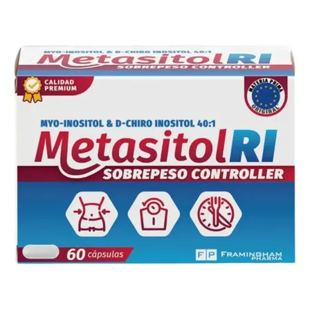 Suplemento en C&aacute;psula Metasitol Ri Sobrepeso Controller Inositol de 60 Unidades