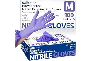 Supmedic Medical Soft Max Nitrile Disposable Gloves Powder-Free, Violet 100 | Soft Stretch Fit &bull; Powder-Free &bull; Latex-Free &bull; Examination &bull; Cooking &bull; Cleaning &bull; Food Prep &bull; Labotoray &bull; Blue Violet &bull; 100 Ct