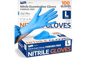 Supmedic Medical Soft Max&trade; Nitrile Exam Gloves, 100 Count Latex-Free Powder-Free Non-Sterile Food Safe Disposable Glove, Blue