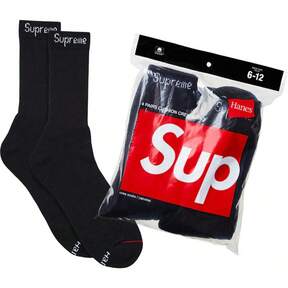 Supreme Hanes Crew Socks Black ( Pack) $2.05 11% OFF