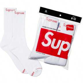 Supreme Hanes Crew Socks White ( Pack) $23.08 1% OFF