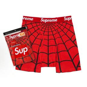 Supreme X Hanes X Spider-Man SS Week 9 Boxer Briefs | All-Over Web Print, Mid-Rise Waist, Flat-Seam Cotton Stretch 2-Pack For Men & Women $62.90 66% OFF