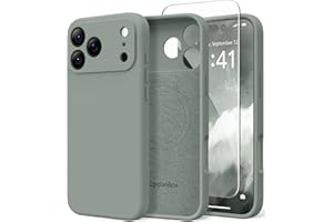 SuydanBox Magnetic for iPhone 17 Pro Max Case, Compatible with MagSafe, [Full Camera Protection][Screen Protector] Silicone Shockproof Protective Phone Case for iPhone 17 Pro Max 6.9", Calke Green