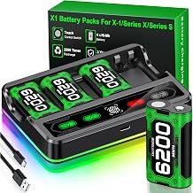 Svetaecho for Rechargeable Xbox Controller Battery & Charger Sets - 4X 6200mWh Rechargeable Battery Pack Compatible with Xbox One/Series S/X Controller Charging Station