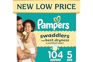 Swaddlers Diapers, Size 5 (20-37 lbs), 104 Count, Fragrance Free, Hypoallergenic, Absorbent, Pediatrician Recommended, Skin Safe