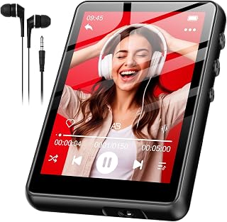 SWOFY 128GB MP3 Player with Bluetooth 5.4, M4 Music Player with 2.4" Touch Screen, Portable HiFi Lossless Sound with FM Radio, E-Book, Voice Recording, for Travel, Gym, Hiking, Sports Running- Black