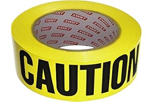 SWRT 1 Roll Premium Yellow Caution Tape, 3 Inch x 1000FT Halloween Decor | Bright Hazard Tape with Bold Black Text, Danger Zone Barrier for Sporting Events, Construction Areas and Halloween Decor
