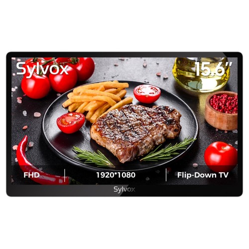 Sylvox 15.6" Mini TV 12 Volt TV 90&deg; Flip Down  &plusmn;45&deg; Rotatable 1080P for Mini Spa