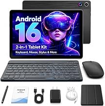 Tablet, 10.1 Inch Android 16 Tablets with Keyboard,24+64GB, 1TB Expansion