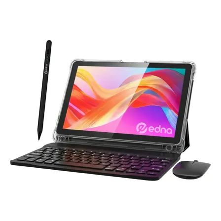 Tablet Edna Studio Pro 10 Pulgadas | 4gb Ram 128gb Almacenamiento Procesador Octa-core, Android 16 | Incluye Teclado Y Mouse Inal&aacute;mbrico, Funda Con Tapa Flexible, Film Protector y Edna Pencil Rosa