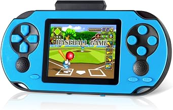 TaddToy 16 Bit Handheld Game for Kids Adults, 3.0'' Large Screen Preloaded 230 HD Classic Retro Video Games with USB Rechargeable Battery & 3 Game Cartridges for Birthday Gift for Kids 4-12 (Blue)