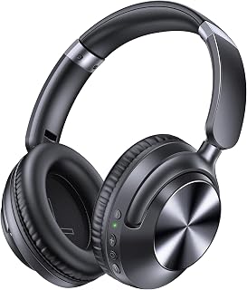 TAGRY Hybrid Active Noise Cancelling Headphones 100H Playtime Wireless Over Ear Bluetooth Headphone with Fast Charging Hi-Res Audio Comfort Earcups Headsets for Travel Home Office Phone PC Black