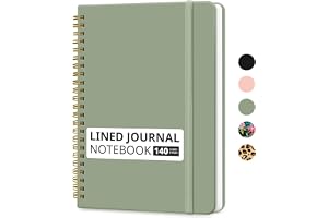 Taja Lined Spiral Notebook for Work, 5.7"x7.9" Spiral Journal College Ruled | Green, Journals for Writing, Hardcover Work Notebooks for Note Taking and Office School Supplies, 140 Pages
