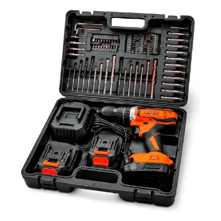 Taladro Atornillador Inalambrico Luxus Kit 10mm Brushed Naranja