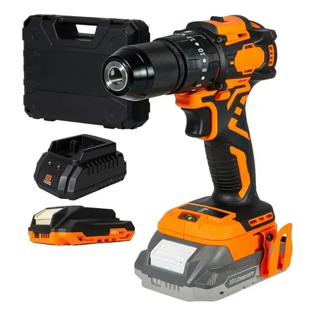 Taladro Percutor Brushless Atornillador 13mm 18v Bateria 2ah Naranja 50 Hz