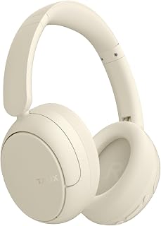 TALIX H30 Hybrid Active Noise Cancelling Headphones, 110H Playtime Hi-Res Audio Bluetooth 6.0 Wireless Over Ear ANC Headphones for Commute/Travel (Off-White)