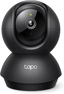 Tapo 1080P Indoor Pan/Tilt Wired Security Camera - Works as a Baby & Pet Monitor, Motion Detection, 2-Way Audio, Siren, Night Vision, Subscription-Free Local Storage or Optional Cloud, Black, C201