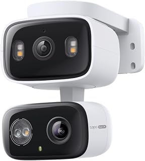 Tapo 2K Indoor/Outdoor Dual Lens Pan/Tilt Wired Security Camera, C246D | 125&deg; Wide-Angle View + 6mm Zoom, Motion Tracking, Person/Vehicle Detection, Local Storage or Optional Cloud