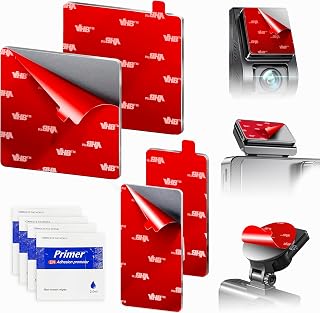 Tapsi 4-Pack Dash Cam Adhesive Replacement Pads, 2 Square & 2 Rectangular