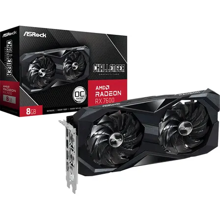 Tarjeta de Video ASRock Radeon RX 7600 Challenger OC 8GB GDDR6 PCIe 4.0 HDMI 2.1