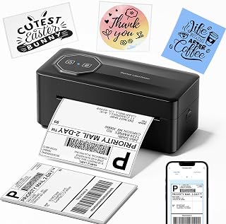 TATTMUSE Bluetooth Thermal Shipping Label Printer, A646 Wireless 4x6 Label Printer for Small Business and Shipping Packages, Compatible with iPhone Android Windows Mac, Amazon, USPS, UPS,Black