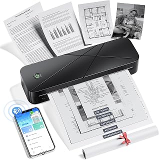 TATTMUSE Portable Inkless Thermal Printers Wireless for Travel, Bluetooth Small Mobile Printer for Phone & Laptop & Home Use, Support 8.5" X 11" US Letter & A4 and Multiple Sizes Thermal Paper