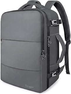Taygeer Personal Item Backpack for Women, 35L Travel Backpack | Bookbag with Laptop Compartment & Water Bottle Pocket, Lightweight Work Back pack for Weekend Business Gym Hiking, Dark Grey