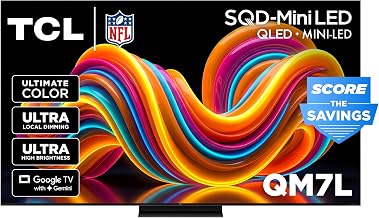 TCL 55 Inch Class QM7L Series | SQD-Mini-LED QLED Smart TV | 55QM7L, 2026 Model | 144Hz | Ultimate Color Ultra Brightness & Contrast | Google AI Bang & Olufsen | Voice Gaming Streaming Television