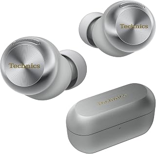Technics Reference Class Hi-Fi Wireless Ear Buds, Dolby Atmos with Head Tracking, Adaptive Noise Cancelling, 3 Device Multipoint, 10-Hr Battery, Wireless Charging, Improved Fit, EAH-AZ100-S(Silver)