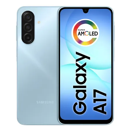 Tel&eacute;fono m&oacute;vil Samsung Galaxy A17 con IA, 128 GB, 4 GB de RAM, c&aacute;mara de 50 MP, pantalla 6.7, NFC, IP54, negro