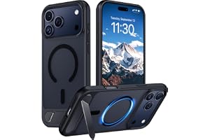 Temdan Magnetic for iPhone 18 Pro Max Case/iPhone 17 Pro Max Case Stand | [Built-in Invisible Kickstand][Compatible with MagSafe][Military Grade Shockproof] Slim Translucent Matte Phone Case 6.9"