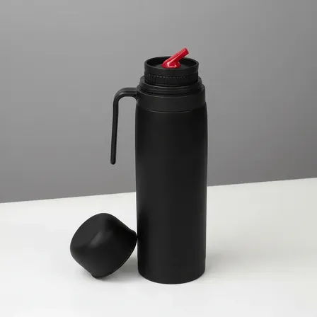 Termo Media Manija Negro 1l Total Black Acero Inoxidable Negro